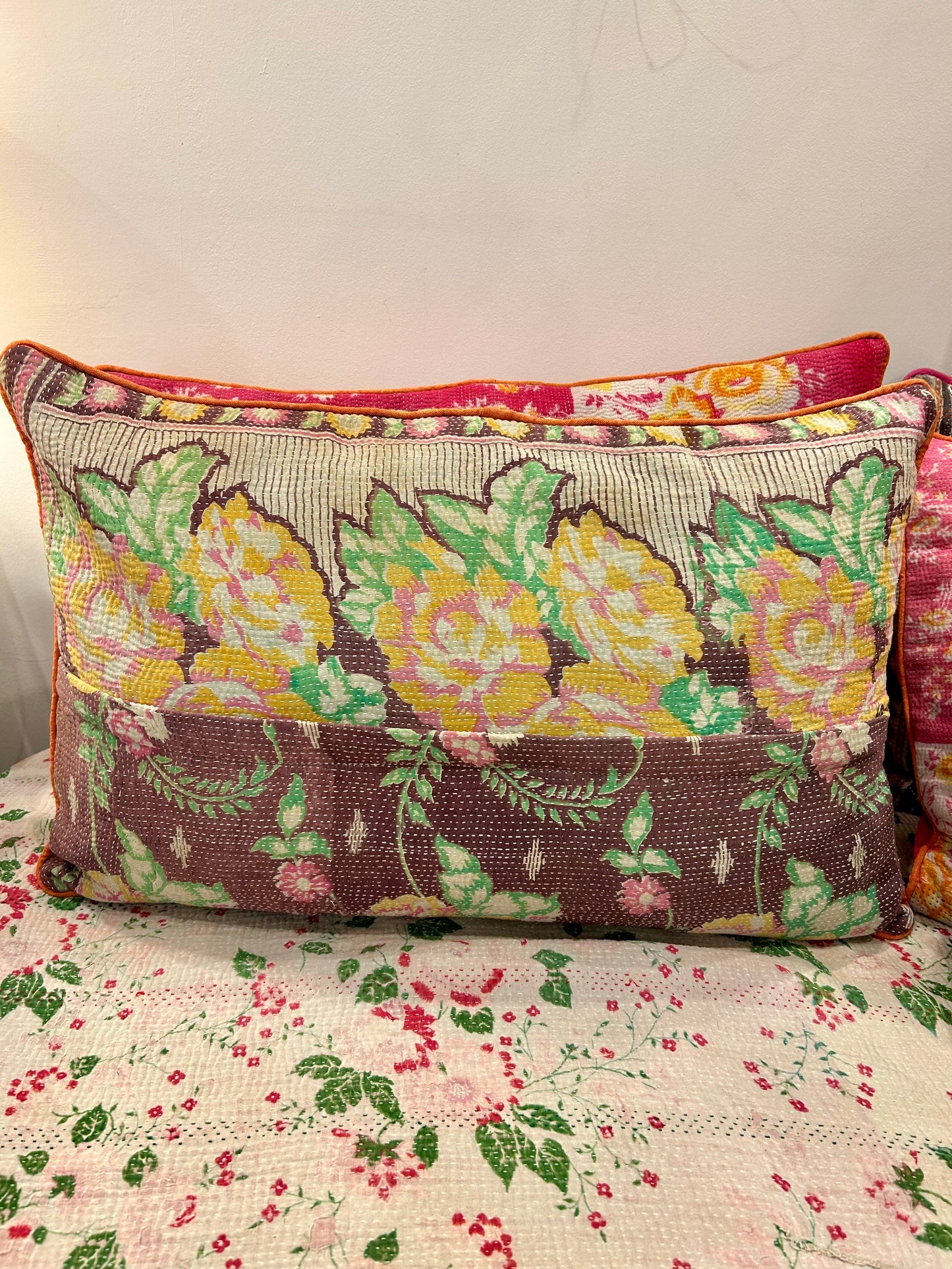 Coussin en Kantha