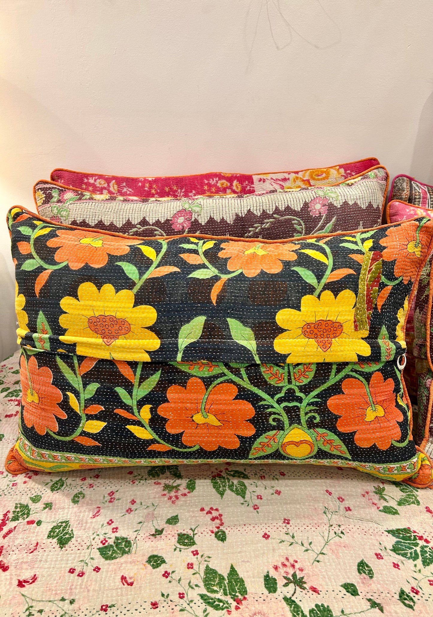 Coussin en Kantha