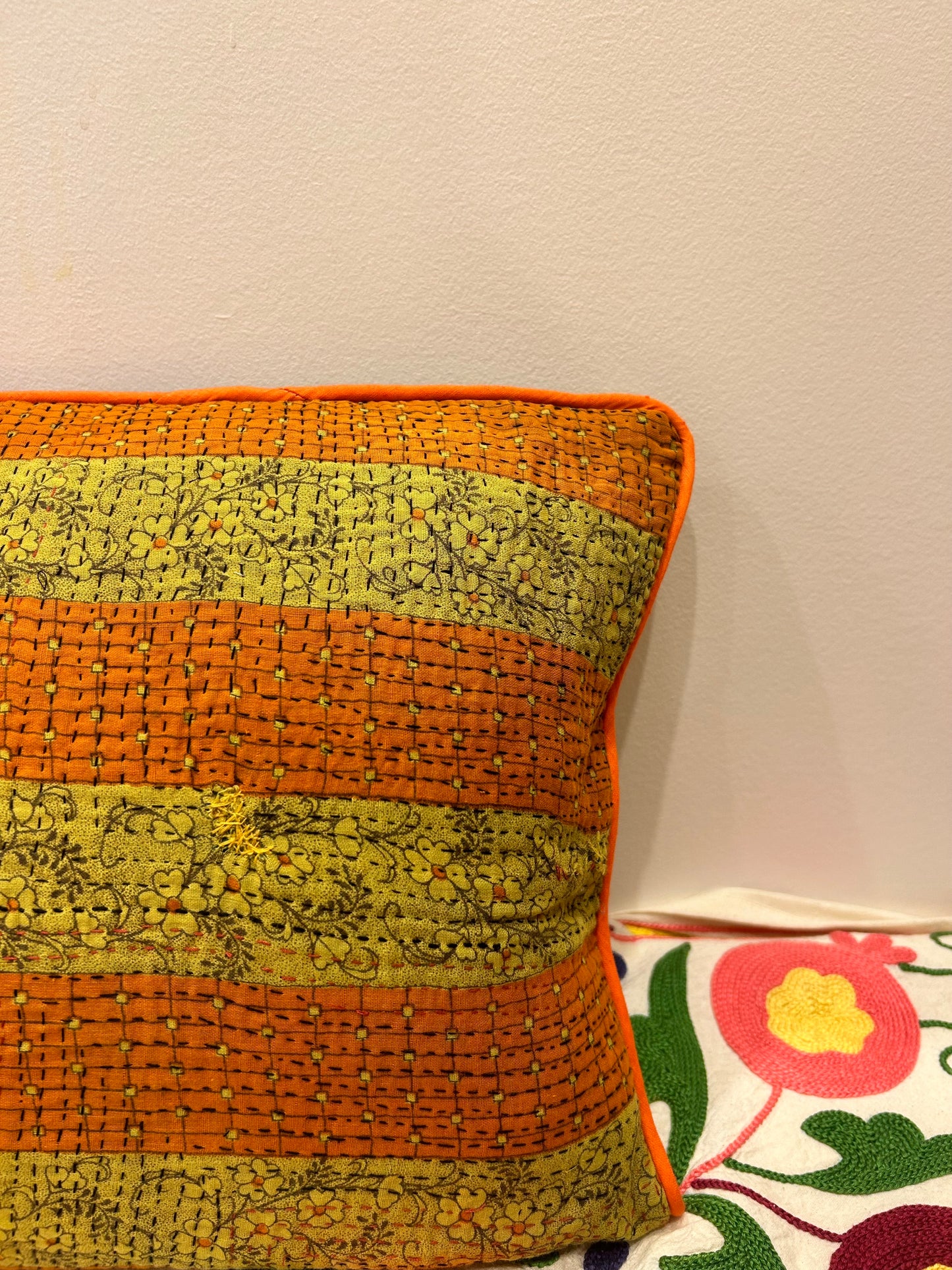 Kantha cushion